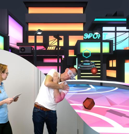 VR bowling environment